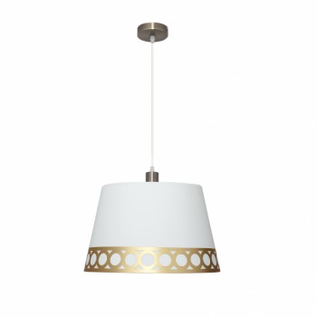 Distribuidor - Lâmpadas Diversas | Colgantes Clássicas | COLGANTE DALIA 1XE27 BLANCO/ORO REGX40X40 CM Ref: 114894029